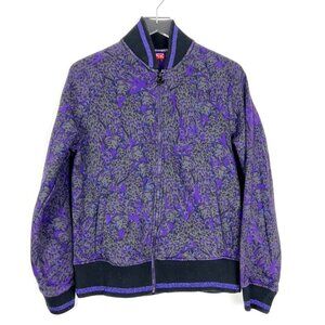 Puma Animal Print Track Jacket Women's Size XL Fleece Lined Full Zip Sweatshirt